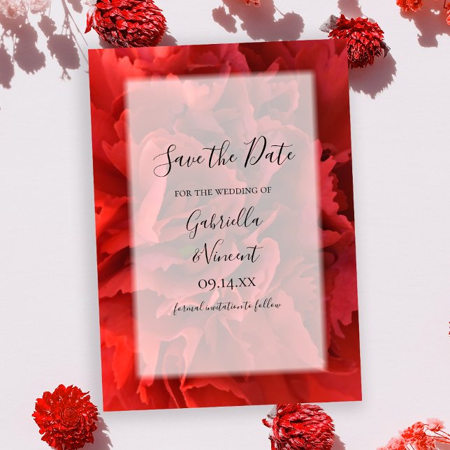 Red Floral Carnation Wedding Save the Date (Creator Uploaded)