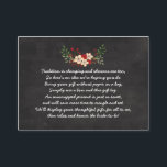 Red Floral Chalkboard No wrap insert bridal shower<br><div class="desc">I love this idea!  A "no wrap" shower means the guests bring their gift(s) unwrapped and then the hostess displays them on a table with tags or stickers provided.  It saves time and money!   Custom colors available upon request (contact the designer.)</div>