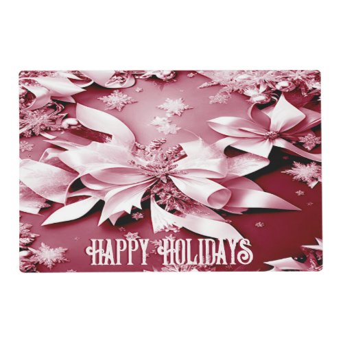 Red Floral Christmas Holiday Paper Placemat