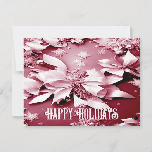 Red Floral Christmas Holiday Postcard