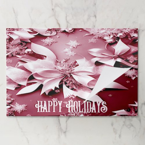 Red Floral Christmas Holiday Tearaway Placemat