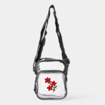 Red Floral Clear Crossbody Bag