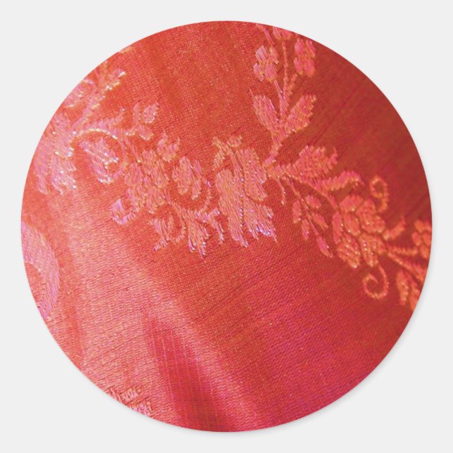 Red Floral Elegance Sticker - Customizable (Front)