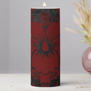 Red floral elegant pillar home decor wedding pillar candle