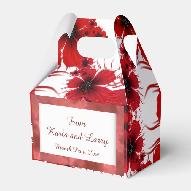 Red Floral Favor Boxes (Back Side)