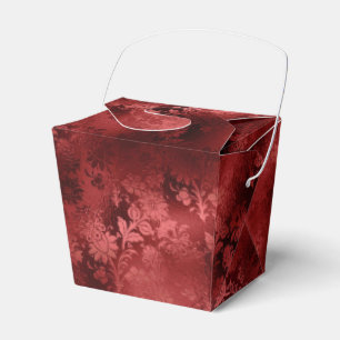 Red Floral Favor Boxes