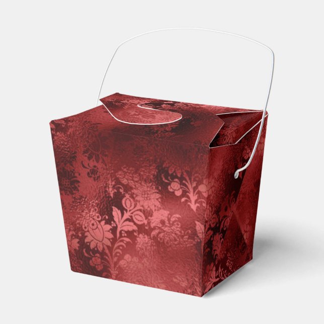 Red Floral Favor Boxes (Front Side)