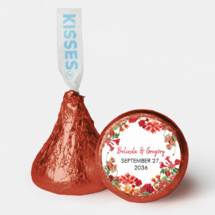 Red Floral Garden Botanical Flowers Wedding  Hershey®'s Kisses®