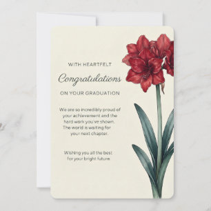 Red Floral Graduation Card Elegant Congratulations