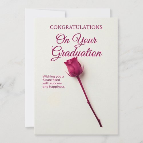 Red Floral Graduation Card for Her