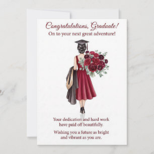 Red Floral Graduation Card Printable PhD Grad