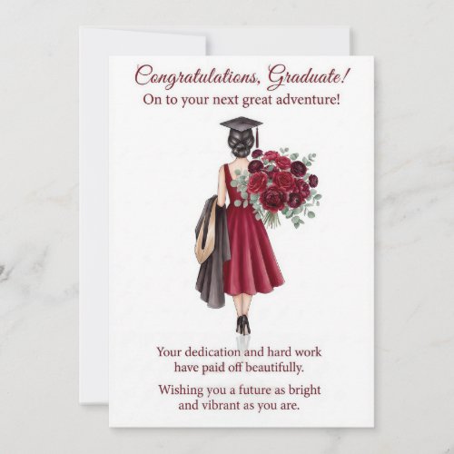 Red Floral Graduation Card Printable | PhD Grad