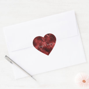 Red Floral Heart Sticker