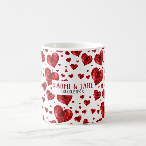 Red Floral Hearts Coffee Mug