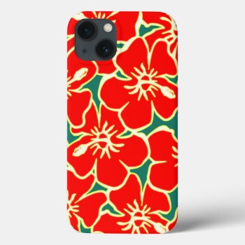 Red Floral Hibiscus Hawaiian Flowers Ipad Air Case by macdesigns2 at Zazzle