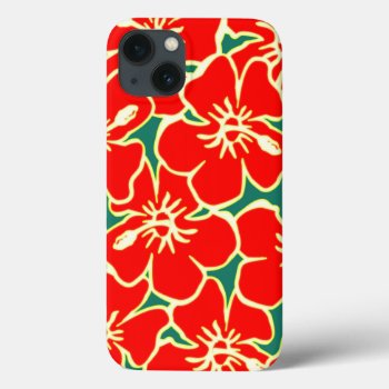 Red Floral Hibiscus Hawaiian Flowers Ipad  Case by macdesigns2 at Zazzle