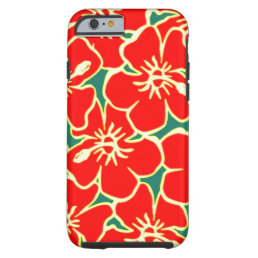 Red Floral Hibiscus Hawaiian Flowers Phone Case