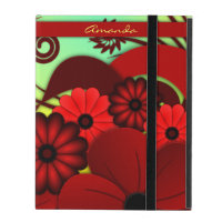 Red Floral Hibiscus iCase Powis iPad Case Cover