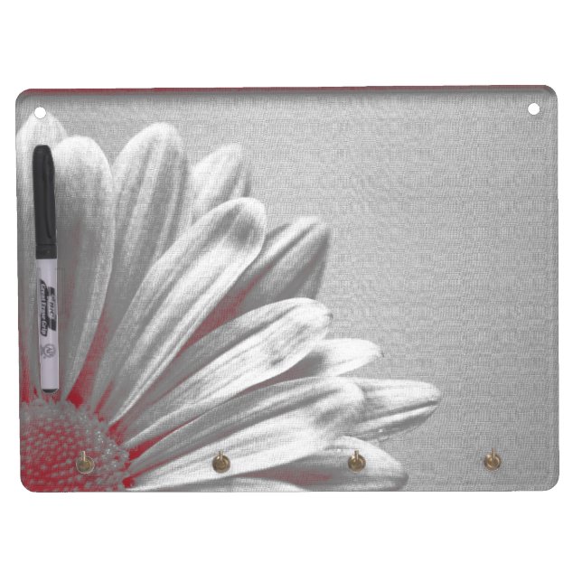 Red Floral Highlights  Dry Erase Board With Keychain Holder (Front)