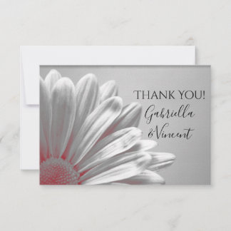 Red Floral Highlights Flat Thank You Notes