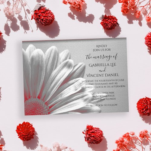 Red Floral Highlights Wedding Invitation