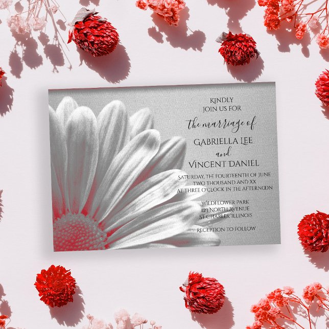 Red Floral Highlights Wedding Invitation (Creator Uploaded)