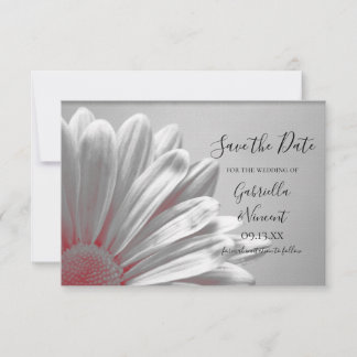 Red Floral Highlights Wedding Save the Date