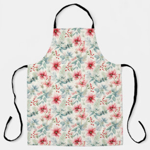 Red Floral Holiday Apron
