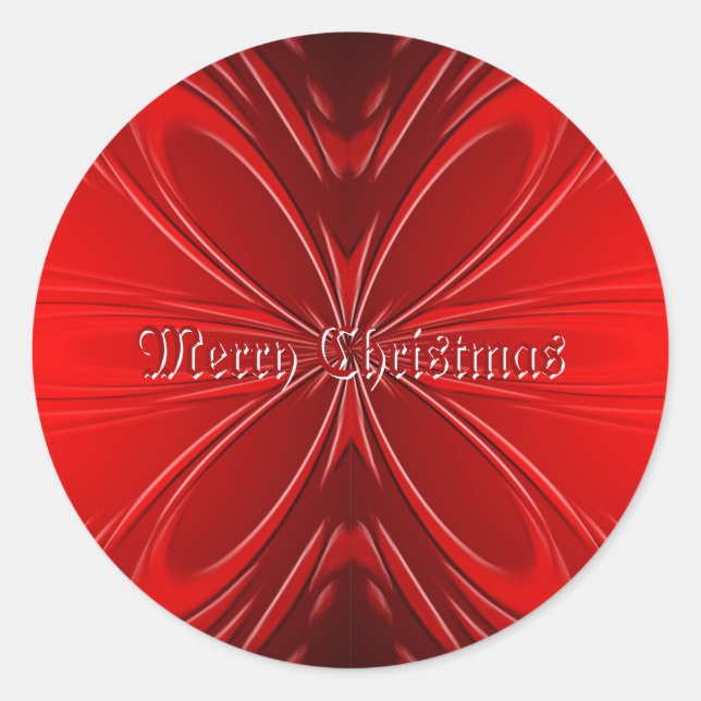 Red Floral Holiday Sticker (Front)