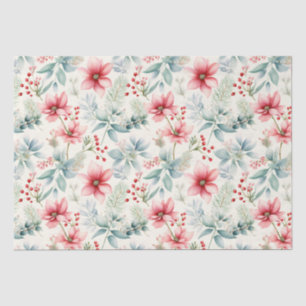 Red Floral Holiday Tissue Paper