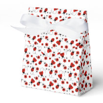 Red Floral Ladybugs Favor Boxes