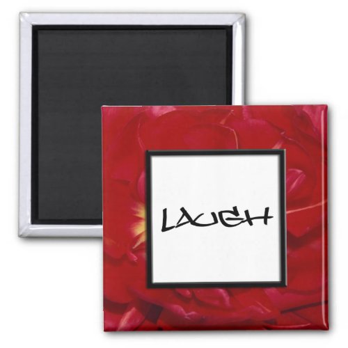 Red Floral Laugh Magnet