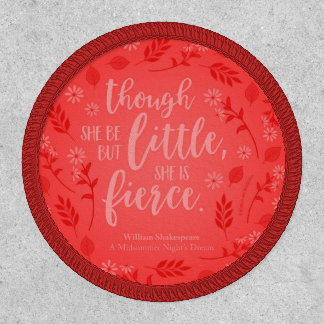 Red Floral Little But Fierce William Shakespeare Patch