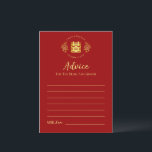 Red floral logo Chinese wedding double happiness Advice Card<br><div class="desc">Make this yours! You can customize the design by adding your names and wedding date etc. You are also welcome to reach out to me for any special design which is uniquely for you. Double happiness symbol and red decorations are the must have items for couples wishing to honor their...</div>