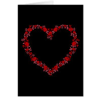 Red Floral Love Heart Card