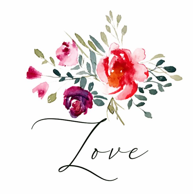 Red floral love magnet (Front)