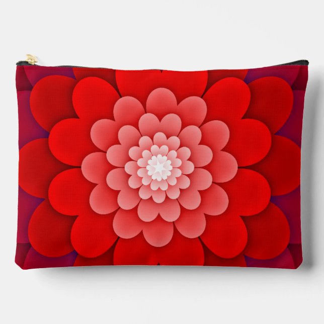 Red Floral Mandala-58566 Accessory Pouch (Front)