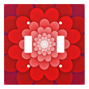 Red Floral Mandala-58566 Light Switch Cover