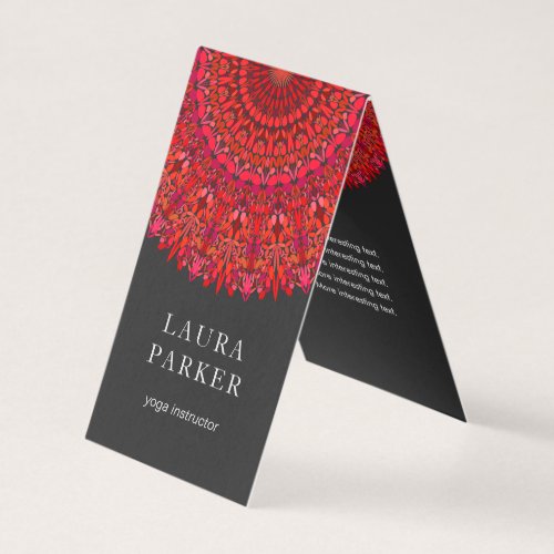 Red Floral Mandala Business Card