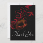 Red Floral Mask Thank You Card