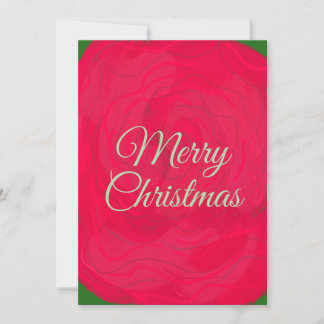 Red Floral Merry Christmas  Holiday Card