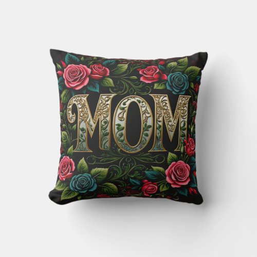 red floral mom throw pillow