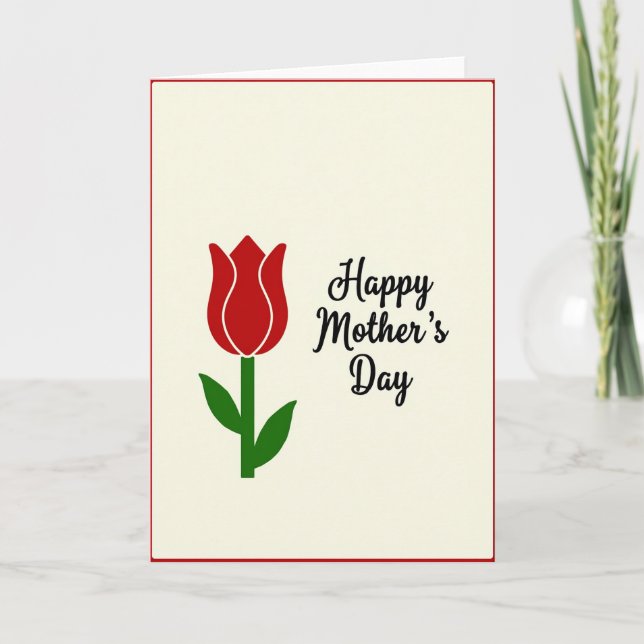 Red Floral Mother Card (Front)