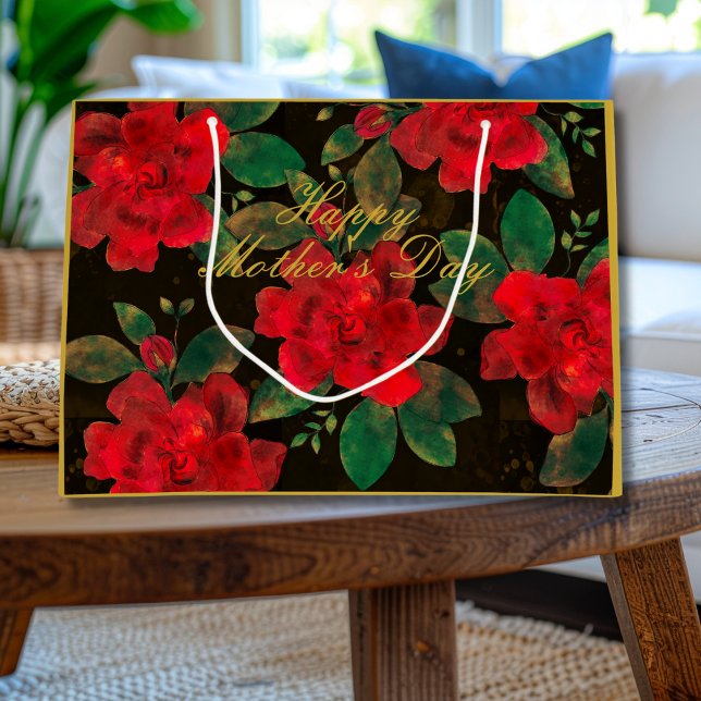 Red Floral Mother’s Day Gift Bag (Creator Uploaded)