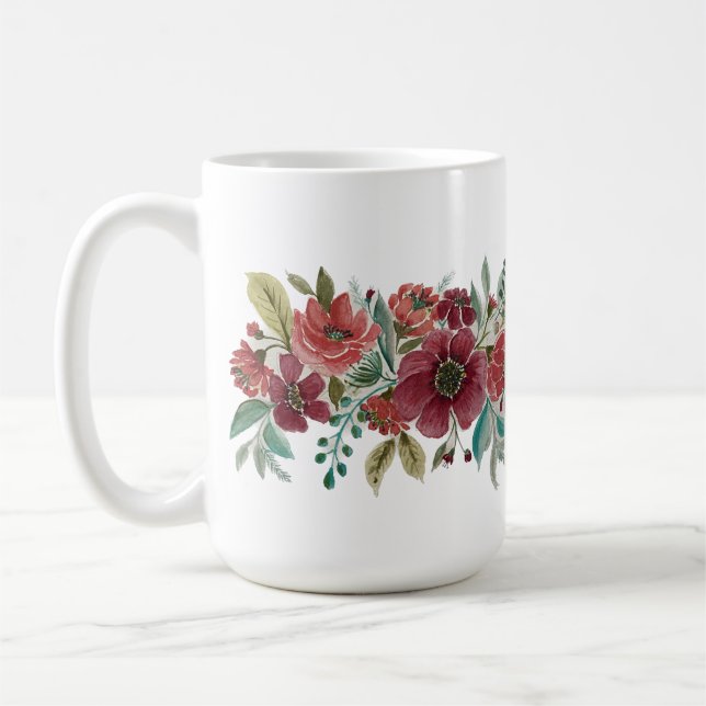 Red Floral Mug (Left)
