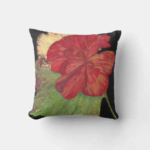 red floral on black pillow