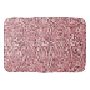 Red Floral Panel Bath Mat