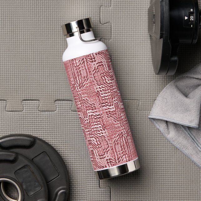 Red Floral Panel Water Bottle (Gym)