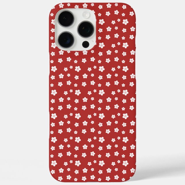 Red Floral Pattern Case-Mate iPhone Case (Back)