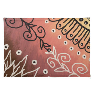 Red Floral Pattern Cloth Placemat